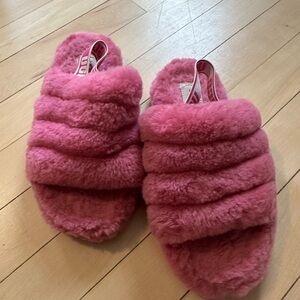UGG Cozy Pink Fur Slippers